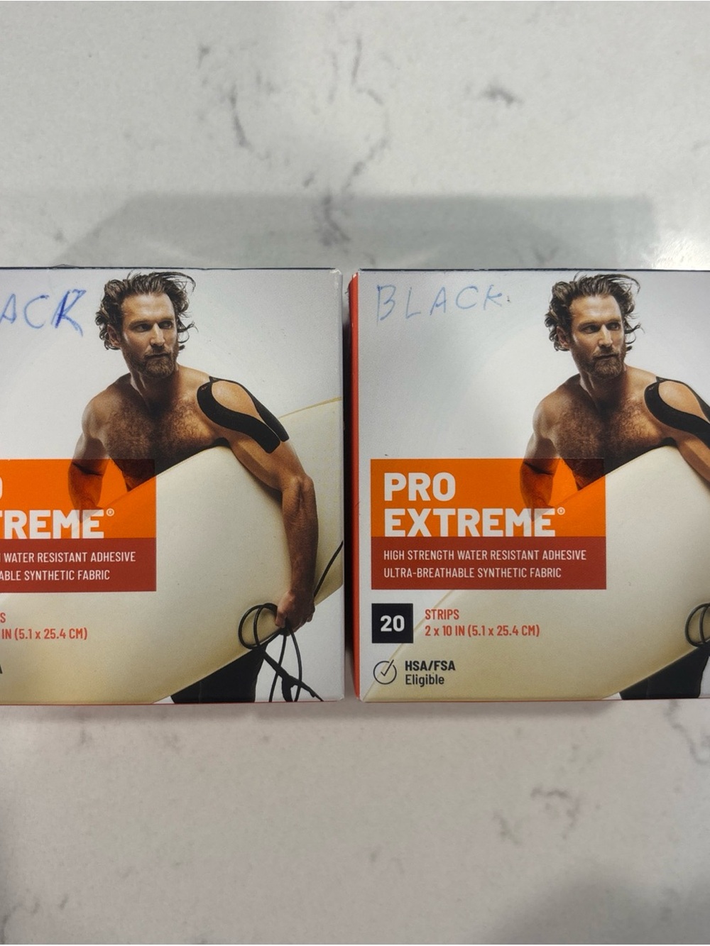 2 KT Tape Pro Extreme Kinesiology Tape Jet Black 40 Strips 2in x 10in